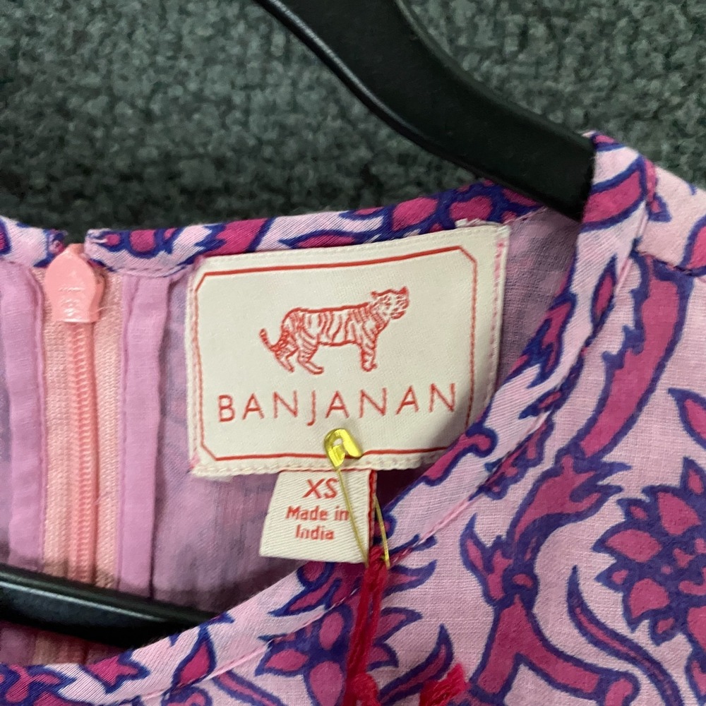 Banjanan Bazaar Dress size XS Pink Purple Ruffle Tiered Midi Summer Boho NWT - Picture 3 of 12